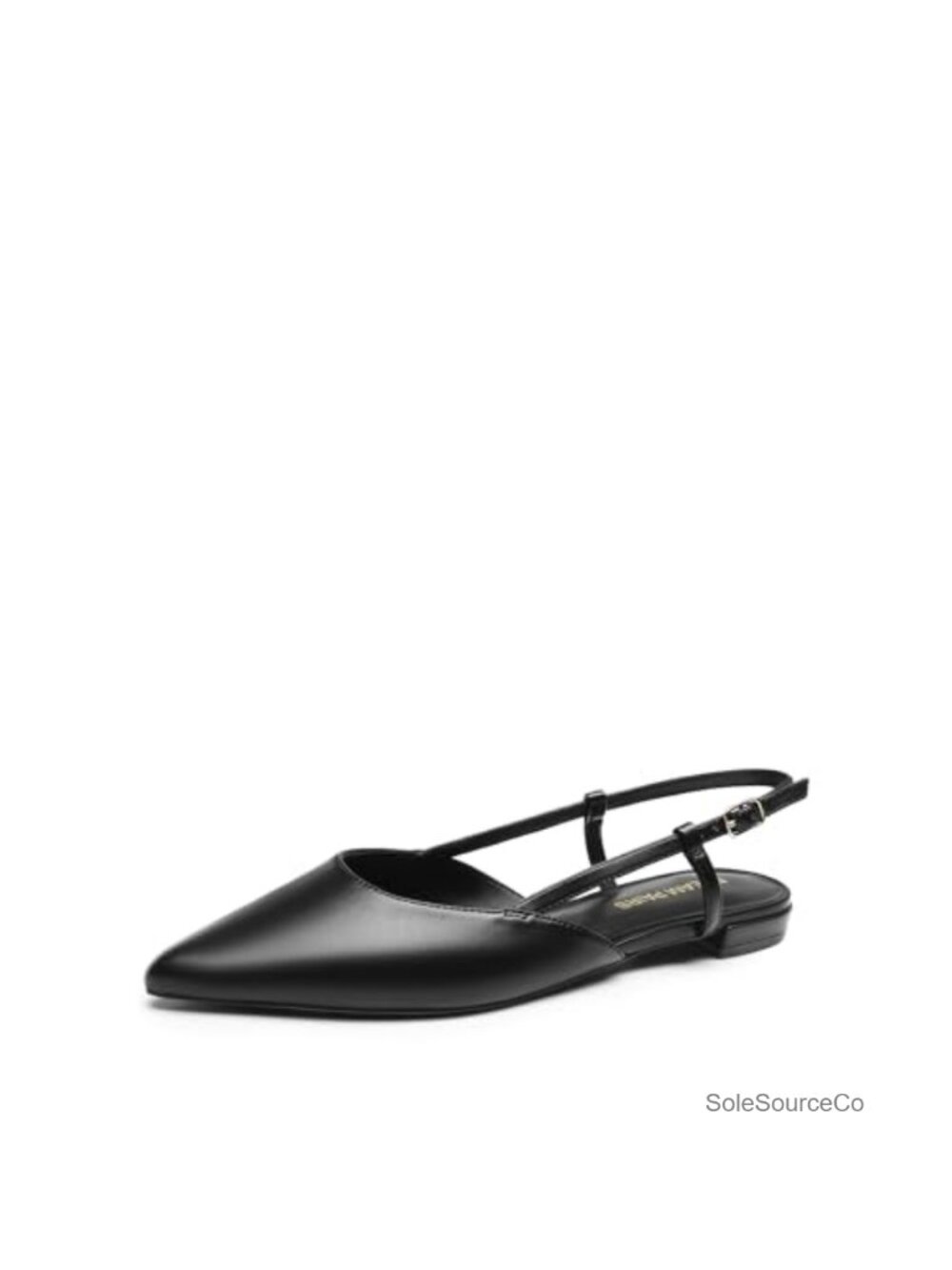 Slingback Ballet Flats Pointed Toe Adjustable Buckle Faux Leather Women's Dress